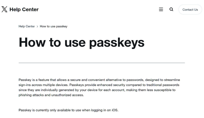 石碣镇苹果维修店铺分享iOS用户如何通过通行密钥(Passkey)登录 